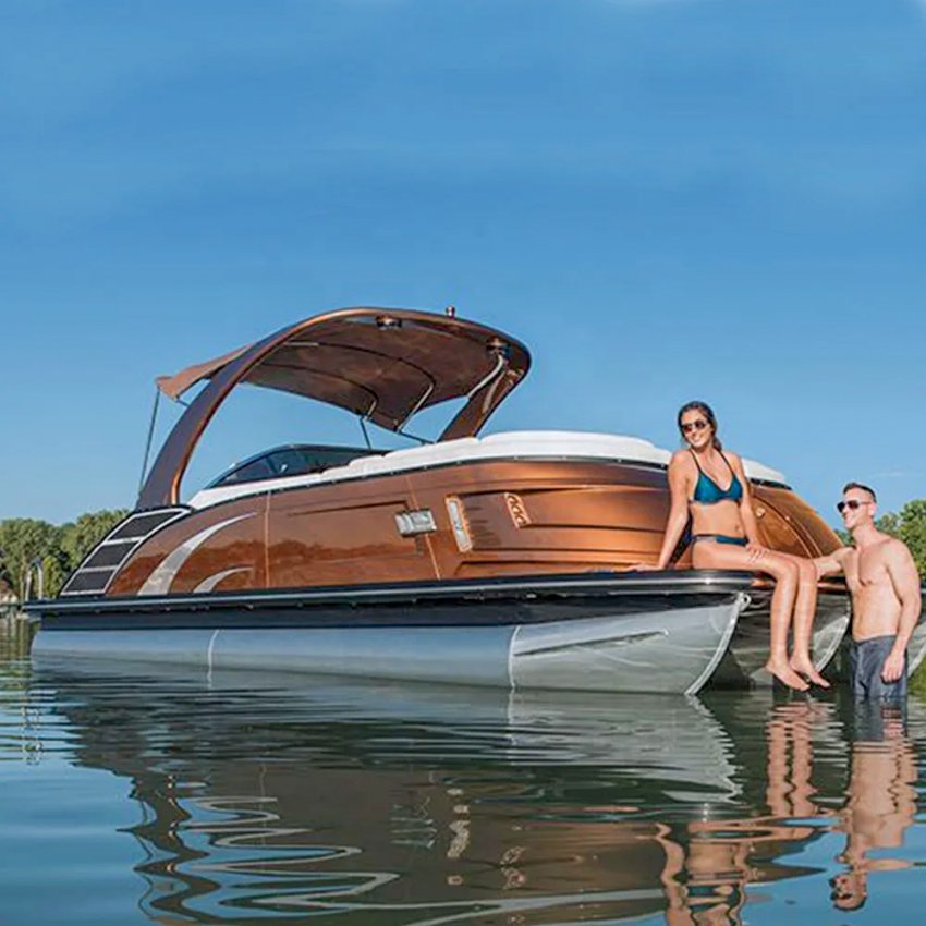 Fishing Aluminium Party Barge Most Popular OEM/ODM Luxury Engines Pontoon Boat With Motor for Family Entertainment
